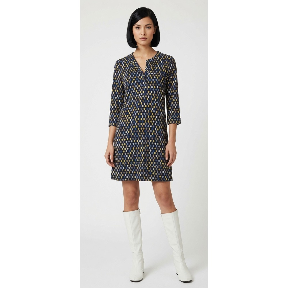 Chico's Sunshine‎ Dot Bliss Mod Style Dress Size 0/Small Groovy